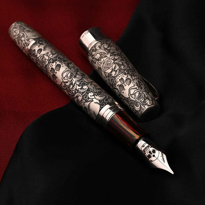 Montegrappa Skulls & Roses Fountain Pen - Sterling Silver CT (Limited Edition) 8