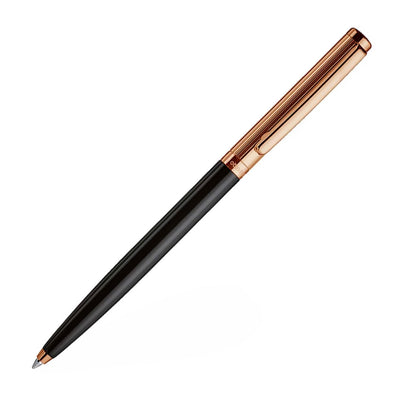 Otto Hutt Design 01 Pinstrip Ball Pen Black / Rose Gold Trim 1