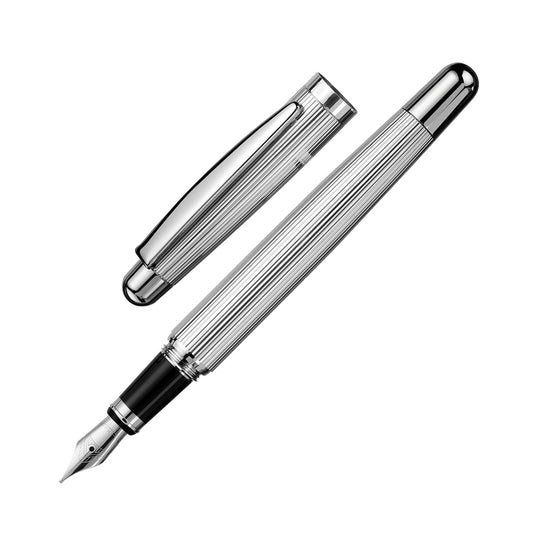Otto Hutt Design 02 Fountain Pen, Sterling Silver - Steel Nib