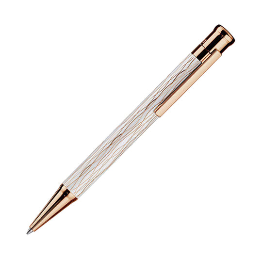 Otto Hutt Design 04 Ball Pen, White Wave