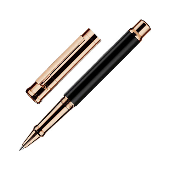 Otto Hutt Design 04 Roller Ball Pen, Black Rose Gold