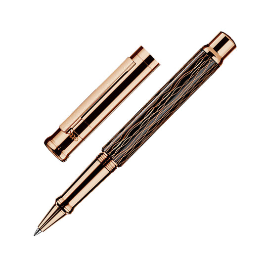 Otto Hutt Design 04 Roller Ball Pen, Textured Black