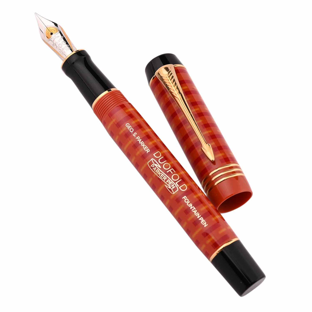 Parker Duofold Red L. E. Fountain Pen | Shop Online at Makoba | Parker