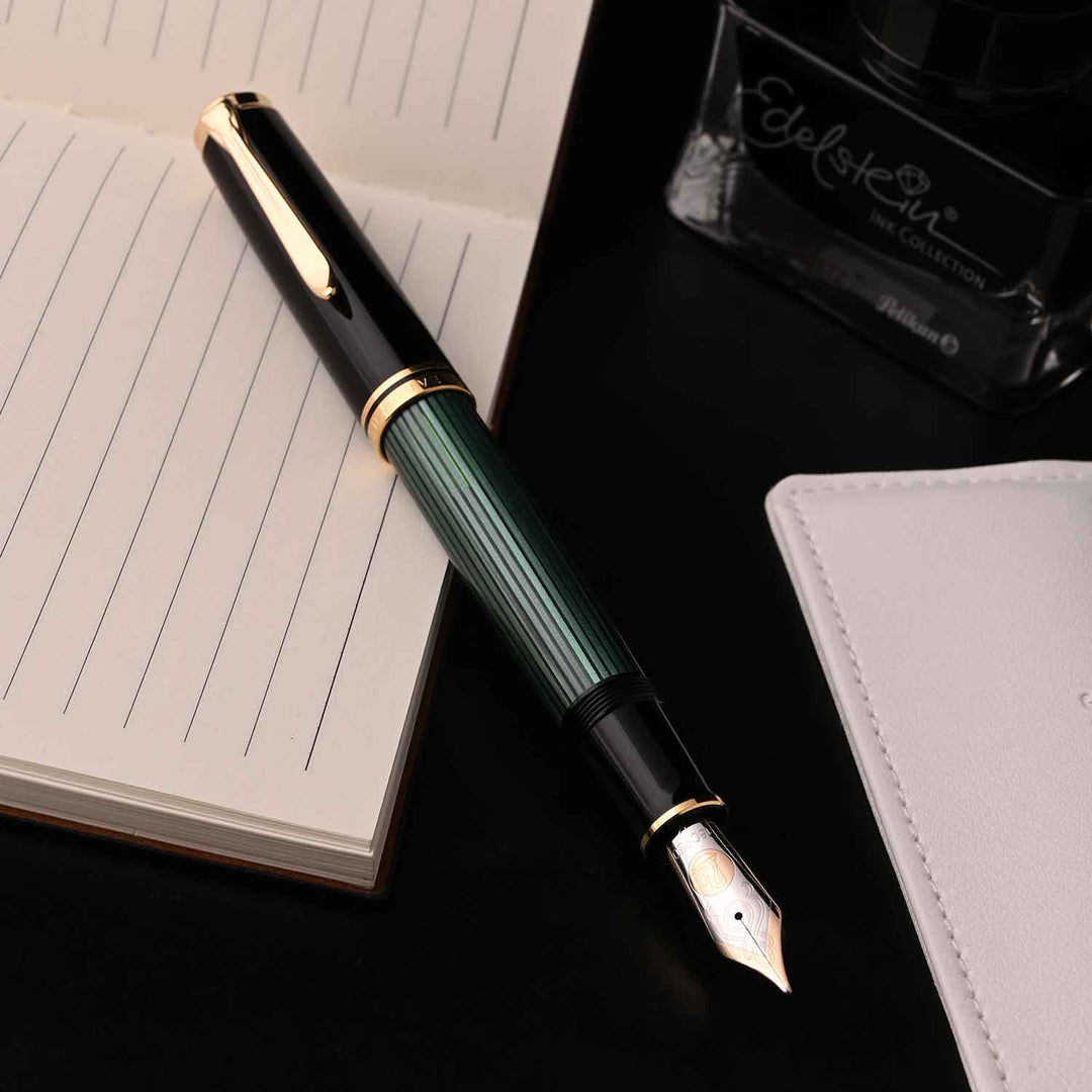 Pelikan M1000 Black Green Fountain Pen |Shop Online at Makoba| Pelikan