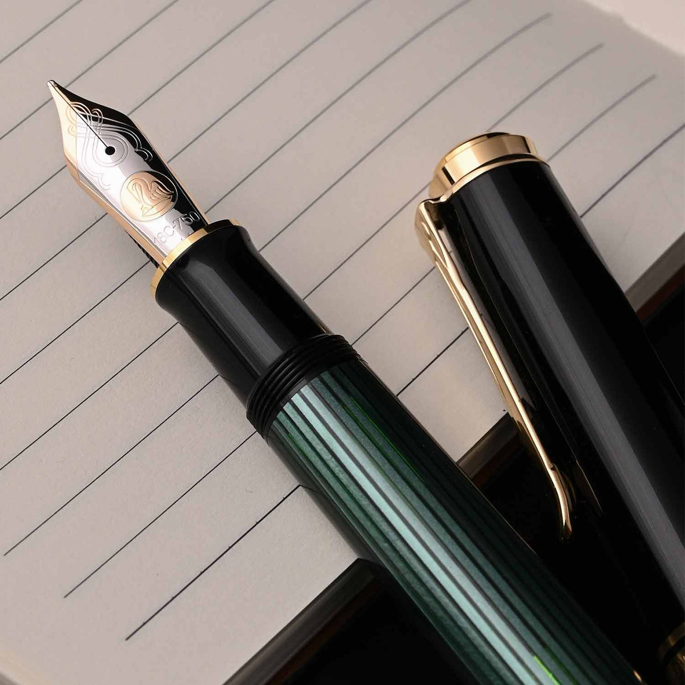 Pelikan M1000 Fountain Pen - Black Green 7