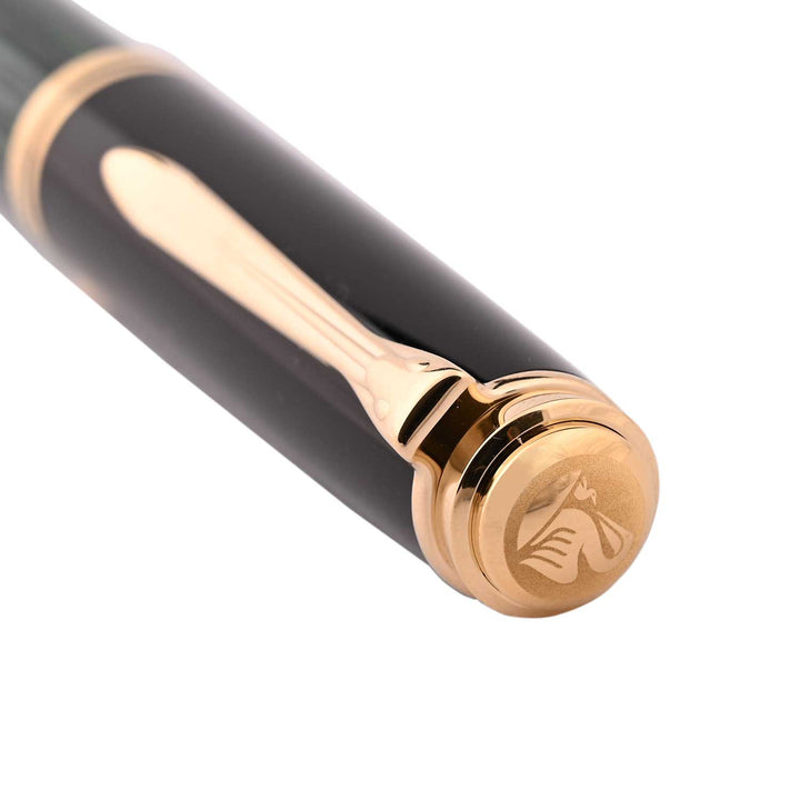 Pelikan M800 Black Green Fountain Pen | Shop Online at