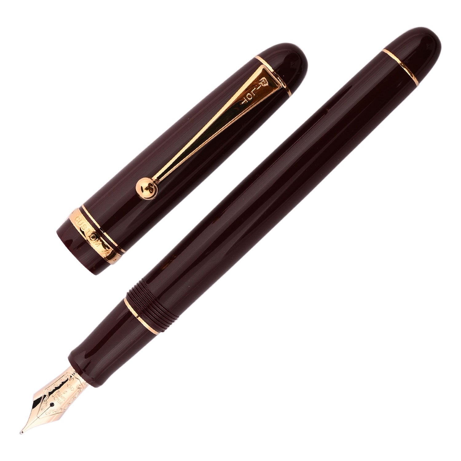 Pilot Custom 74 - Burgundy GT - 14 Karat Gold Plated Nib Fountain Pen - Image 2