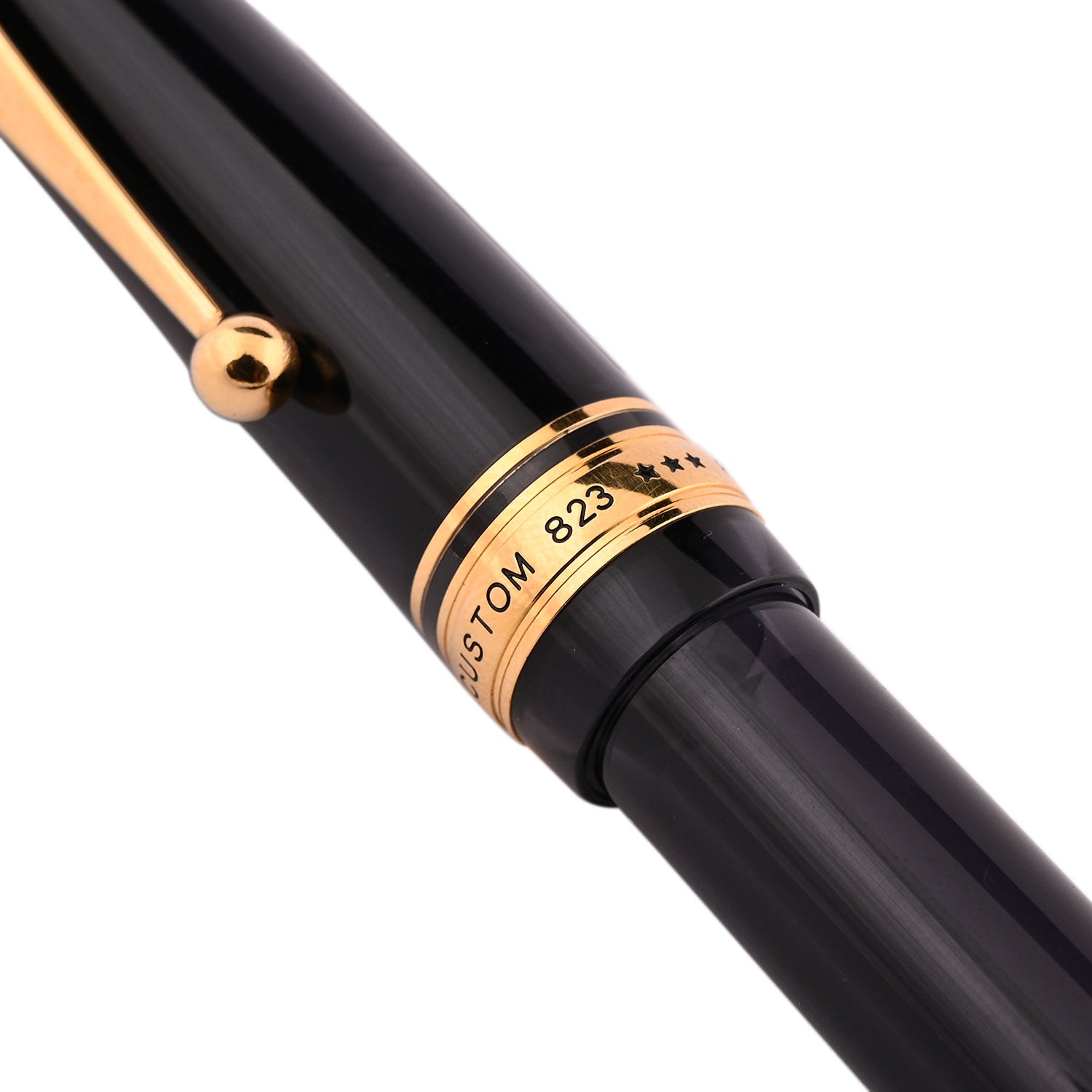 Pilot Custom - 823 Smoke Black 14 Karat Gold Medium Nib Fountain Pen - Image 4
