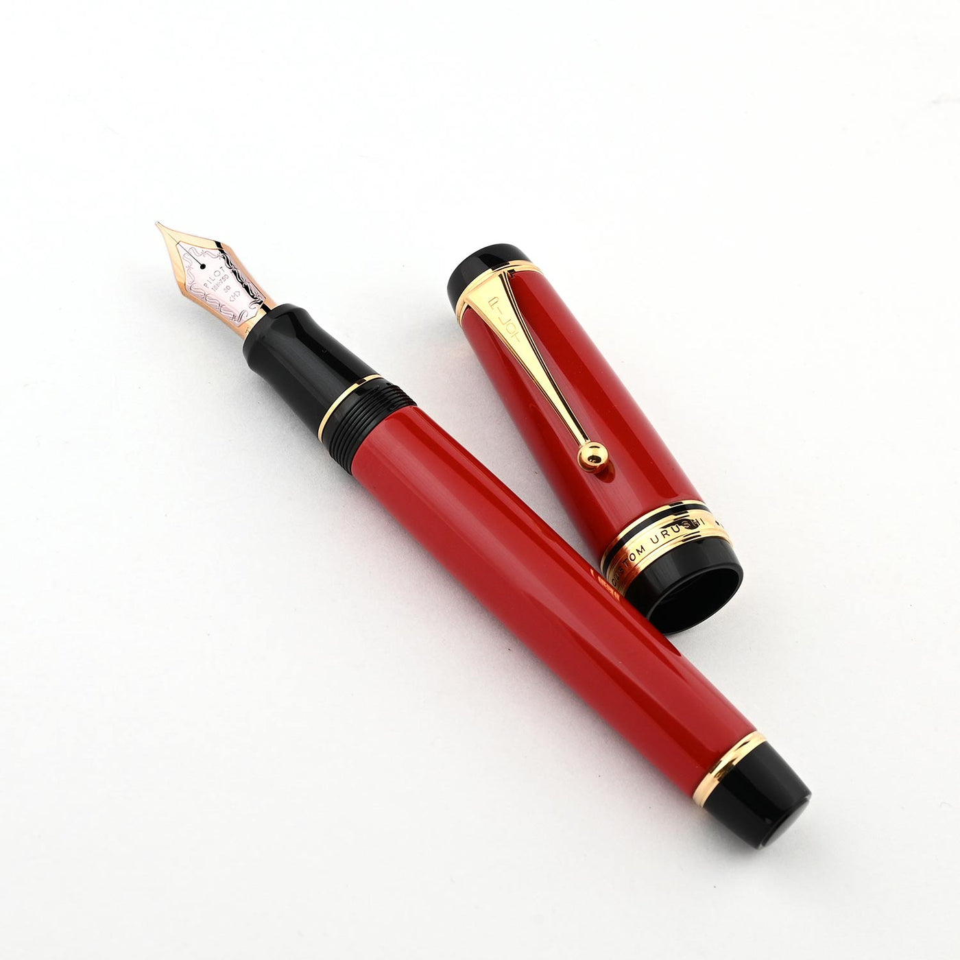 Pilot Custom Urushi Fountain Pen - Vermillion Red GT 2