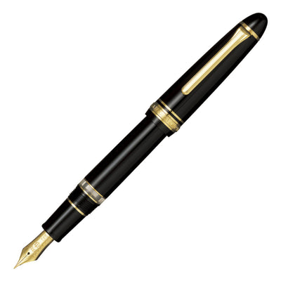 Sailor 1911 Realo Fountain Pen Black Gold Trim 21k Gold Nib 1