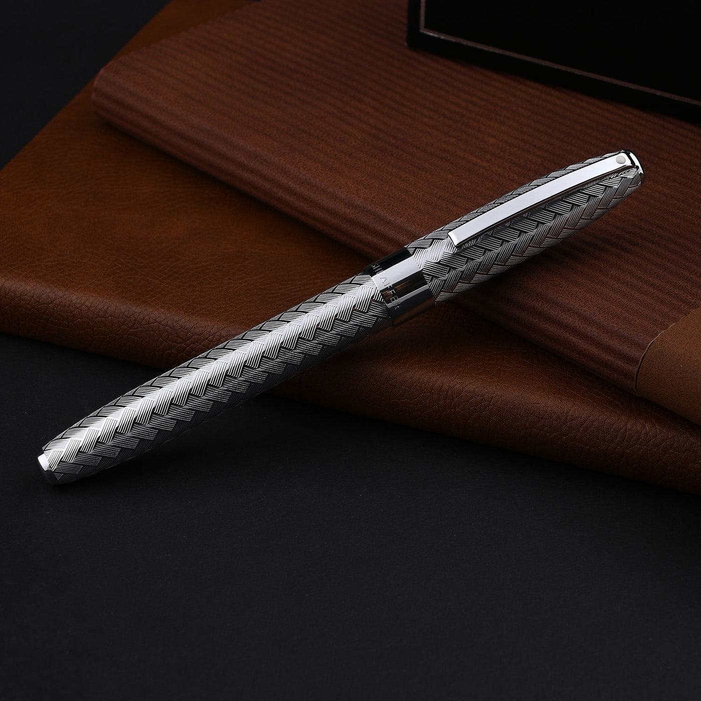 Sheaffer Legacy Chevron Roller Ball Pen - Matte Silver CT 11