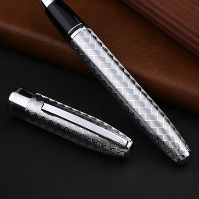 Sheaffer Legacy Chevron Roller Ball Pen - Matte Silver CT 6