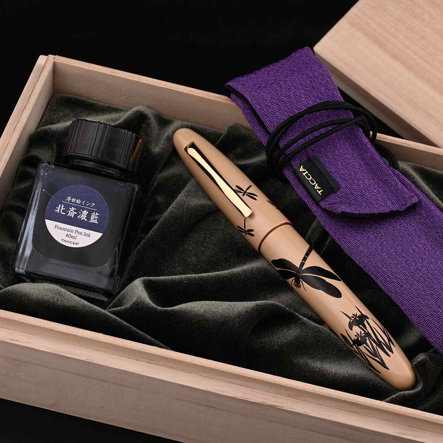Shadow Ink Pen Taccia Maki-e Shadow Fountain Pen - Dragonfly & Iris (Limited Edition ...