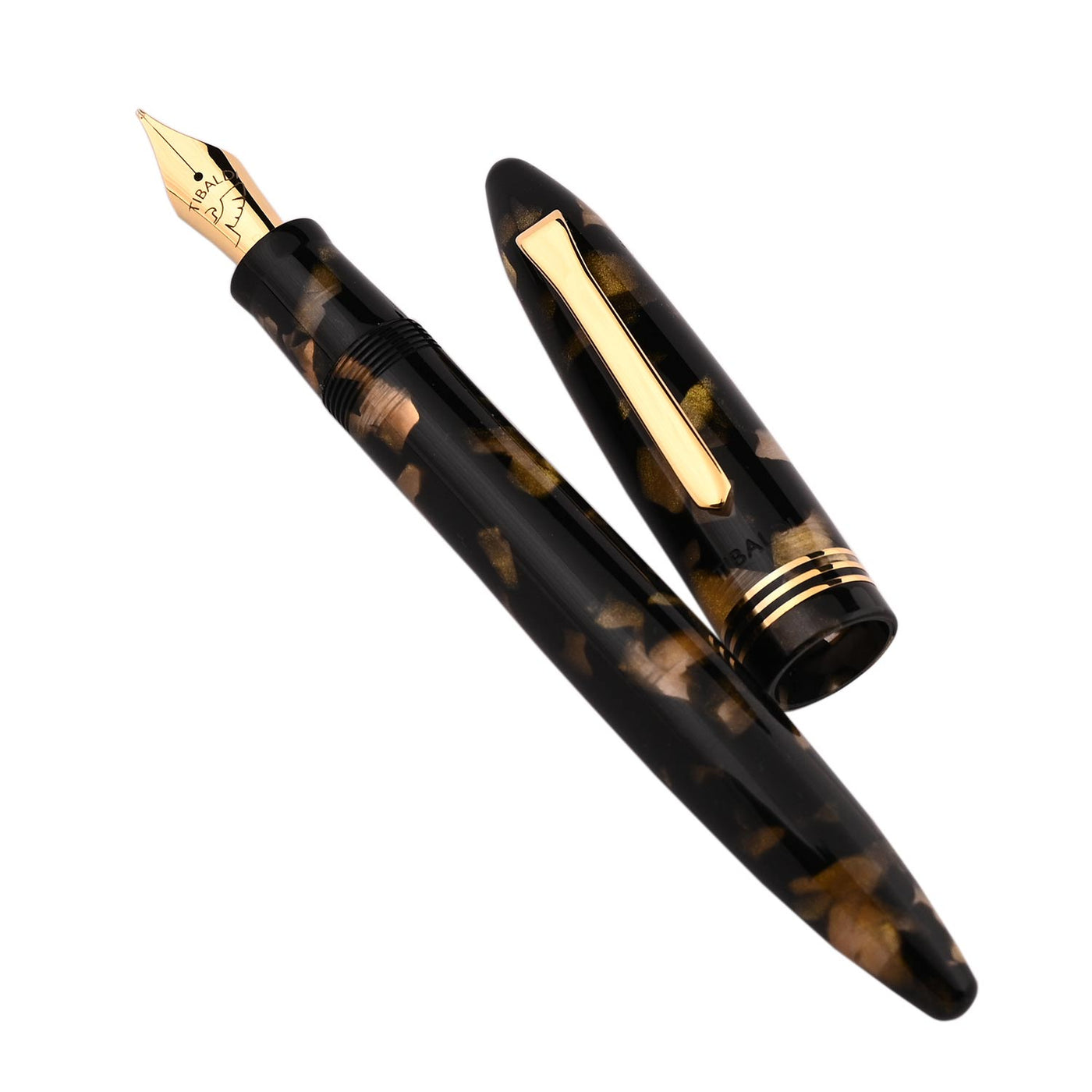 Tibaldi Bononia Fountain Pen - Black Gold GT 4