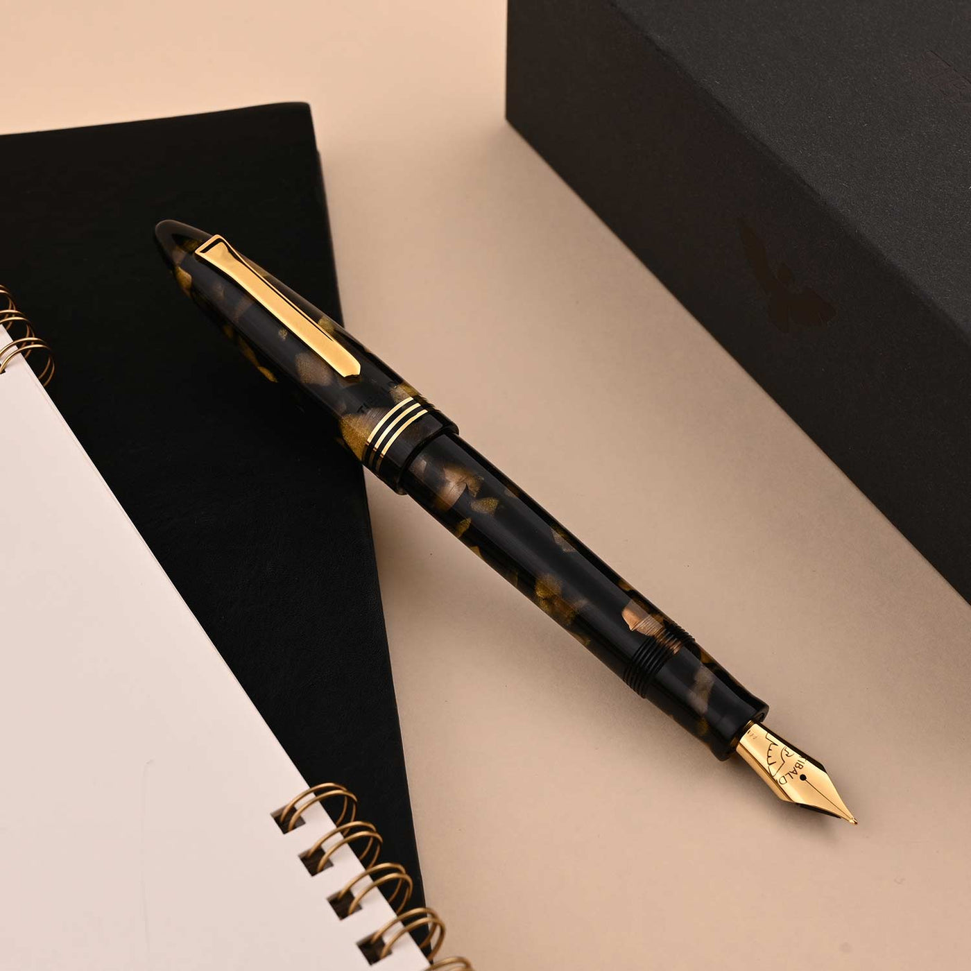 Tibaldi Bononia Fountain Pen - Black Gold GT 7