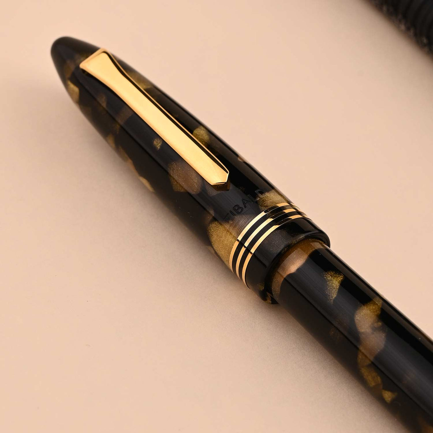 Tibaldi Bononia Fountain Pen - Black Gold GT 10