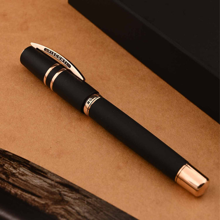 Visconti Homo Sapiens Füllfederhalter – Bronzezeit-Edition, Medium Feder, Schwarz/bronze