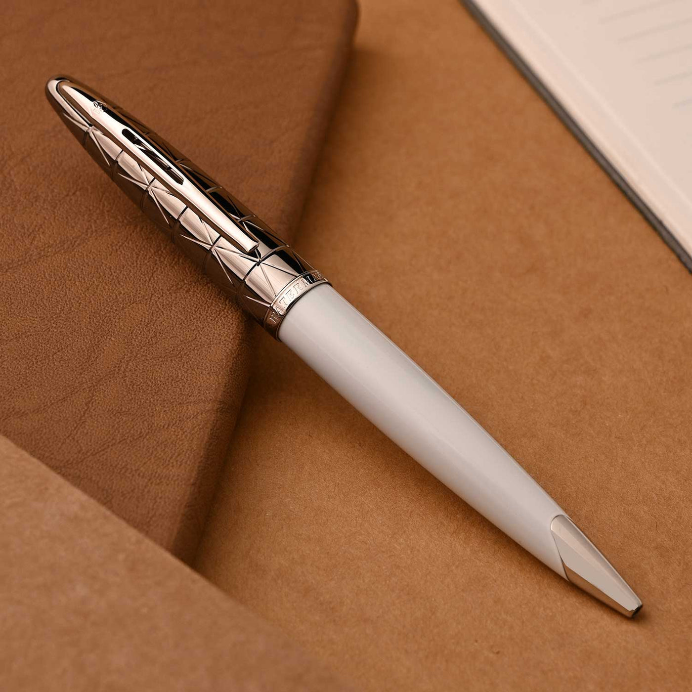 Waterman Carene Ball Pen - Contemporary White & Gunmetal 6