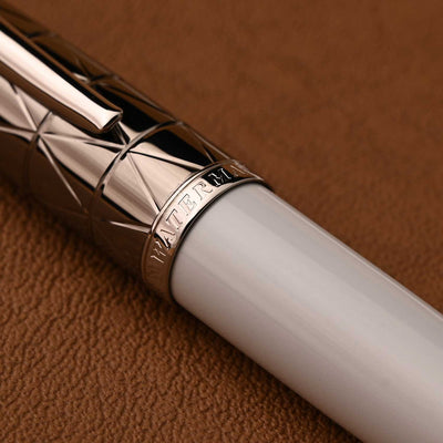 Waterman Carene Ball Pen - Contemporary White & Gunmetal 8